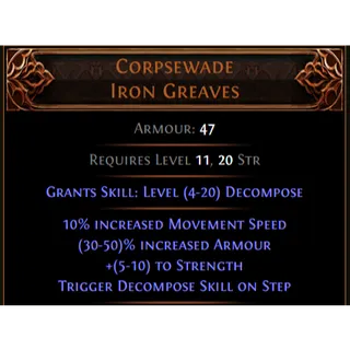 ⭐ Corpsewade Iron Greaves ⭐ GOOD ROLL