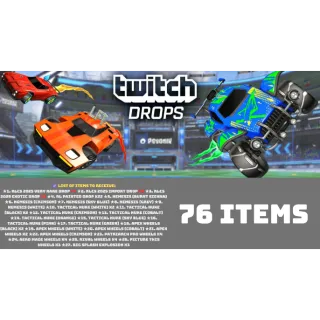TWITCH DROPS ⭐ 76 items  ⭐ RLCS 2025 Rocket league