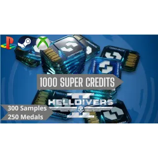 HELLDIVERS 2 ⭐  1000 Super credits⭐ FREE 300 SAMPLES ⭐ 250 MEDALS ⭐⭐ ALL Platform