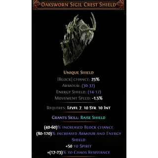 ⭐ Oaksworn Sigil Crest Shield ⭐ GOOD ROLL