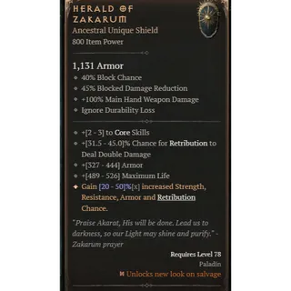 S11 ⭐ 1 GA Herald of Zakarum