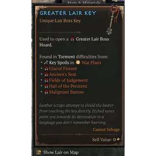 S13 ⚡x100 Greater Lair Key  ⚡ Delivery 5-10 mins