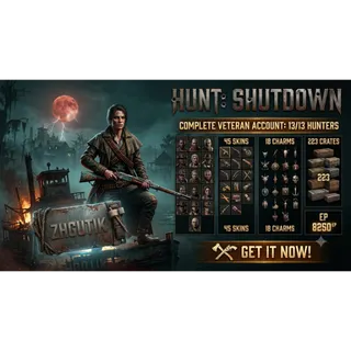 13/13 HUNTERS + 45 SKINS + 18 CHARMS + 223 CRATES + 8250 EP Twitch drops Hunt: Showdown
