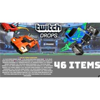 TWITCH DROPS ⭐ 46 items  ⭐ RLCS 2025 Rocket league