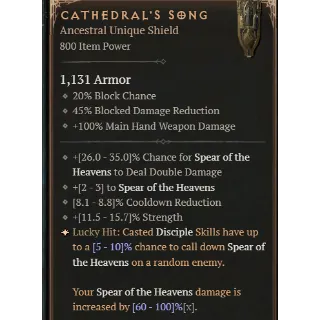 S11 ⭐ 1-4 GA Cathedral's Song