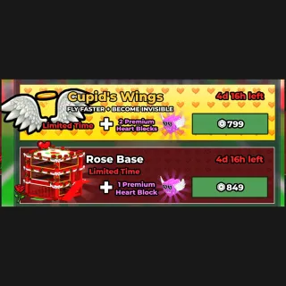 Cupids Wings + Rose Base