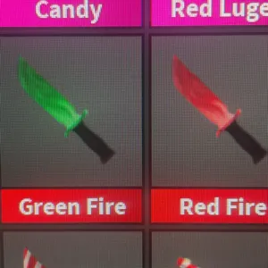red and green fire knife