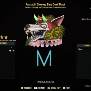 Glowing Blue Devil Mask