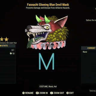 Glowing Blue Devil Mask