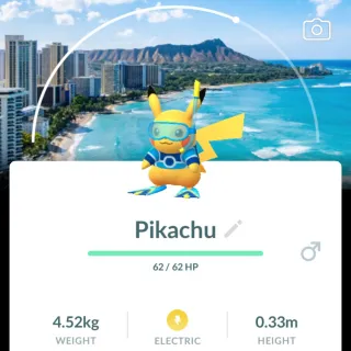 Pokémon Go - Hawaii Background pikachu - Trade 