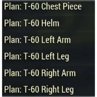 T60 POWER ARMOR PLANS