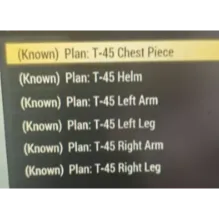 T45 POWER ARMOR PLANS