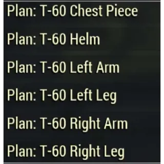 T60 POWER ARMOR PLANS