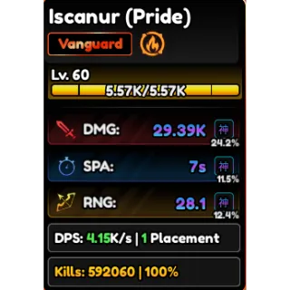 Iscanur (Pride) Escanor - Full Godly - Anime Vanguards 