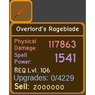 Overlord Rageblade - REQ 106 - Dungeon Quest Reborn (DQR)