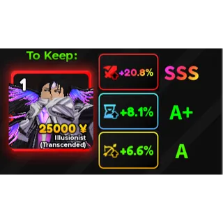 Aizen - Illusionist (Transcended) - Stats SSS/A+/A - Anime Adventures