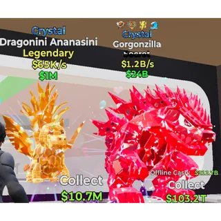 Fortnite Steal the Brainrot Crystal Gorgonzilla 1.2B/s 4trait Dragonini Ananasini Bundle