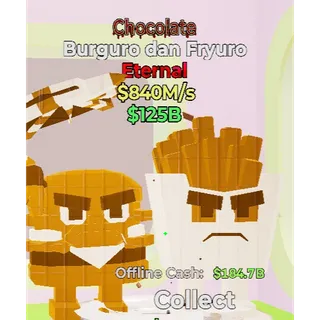 Fortnite Steal the Brainrot Choclate Burguro dan Fryuro 840M/s
