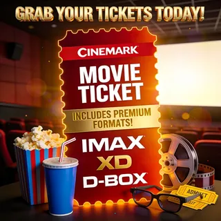 4x Cinemark Movie Tickets (Special Formats/premium tickets Included)