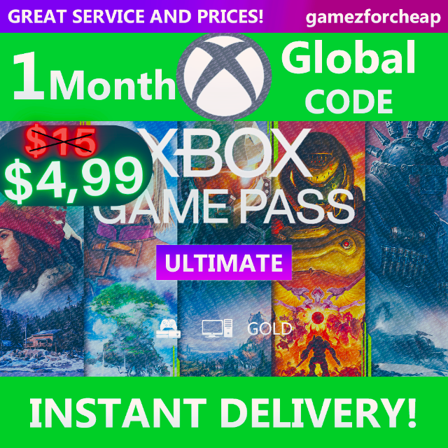 🟢𝐗𝐁𝐎𝐗 Gamepass Ultimate Gold 1 Month 🟢global🌐 Xbox T Card T Cards Gameflip