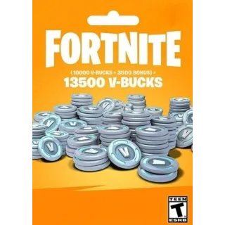 Fortnite - 13500 V-Bucks Código de Gift Card EUROPE