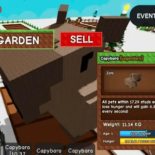 111.4KG at age 100 Godly Colossal Capybara - Flash Sale! (1 stock only)