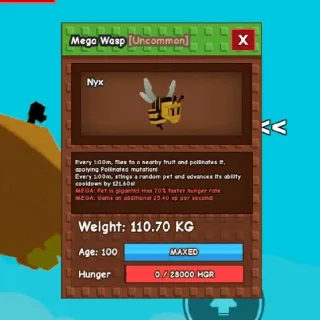 110.7kg Mega Godly Colossal Wasp