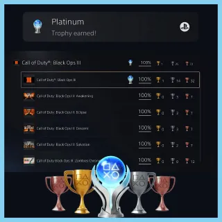 Black Ops 3 : Platinum + All DLC Trophies Unlock Ps4/Ps5