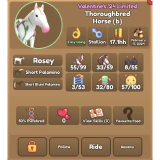 50% Rosey Thoroughbred