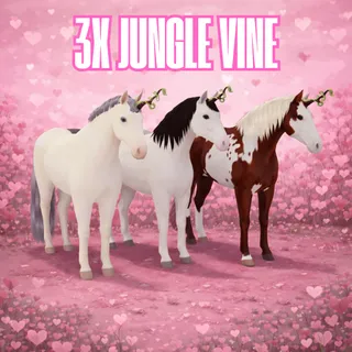 3x Jungle Vine Horned Horses