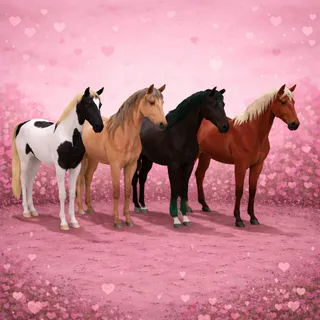 4x Naturally Dyed Horses