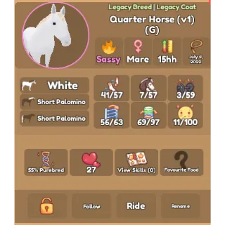 WHITE QUARTER HORSE [V1][2022]