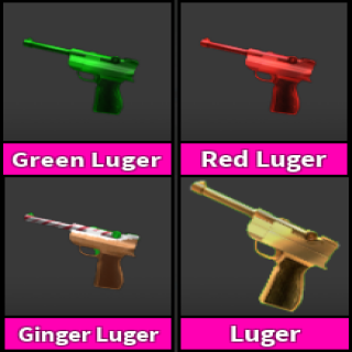 GREEN AND RED LUGER SET MM2 2 ITEMS 