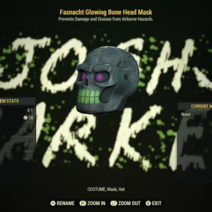 Fasnacht Glowing Bone Head Mask