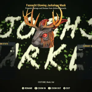 Glowing Jackalope mask