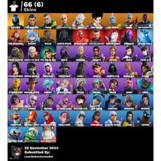 FORTNITE ACCOUNT ● 66 skins ● PC ● FMA ● LOTS OF COSMETICS 