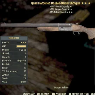 NW DOUBLE BARREL Shotgun God roll