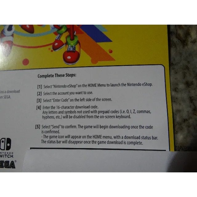 Switch store digital codes