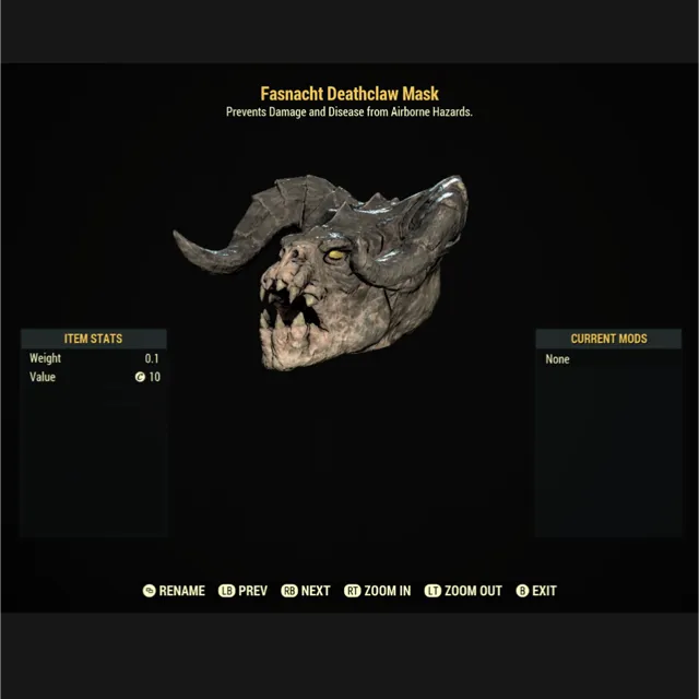 DEATHCLAW MASK - Fallout 76 Game Items - Gameflip