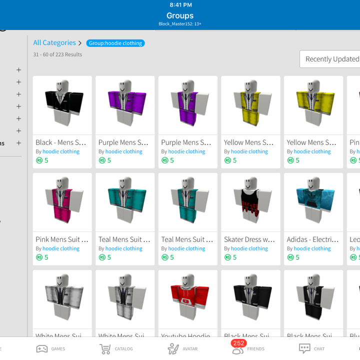 Clothing Clothing Group Comment Prices In Game Items - adidas clothing group roblox