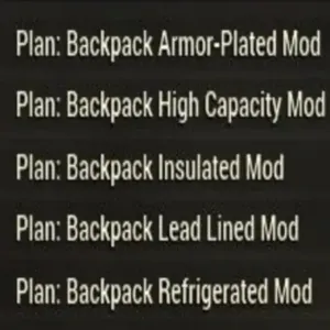 All backpack mod plans
