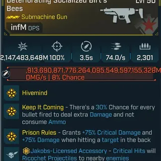 Borderlands 4 Modded Infinite Damage SMG