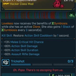 Loveless Class Mod Max skill tree 