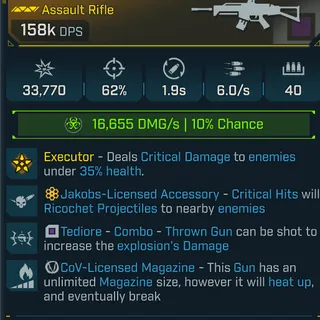 Level 1 158k Damage Assault Rifle