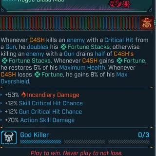 Max Skill Tree Cash Class mod (Level 60/Level 1)