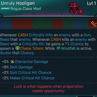 Max Skill Tree Cash Level 1 Class mod 