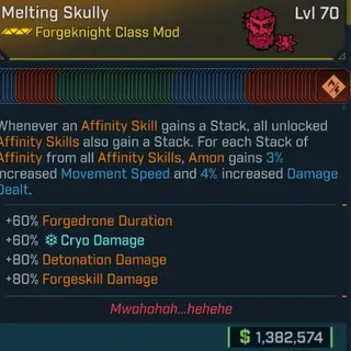 Amon Class Mod Max Skill Tree (Level 70 & Level 1)