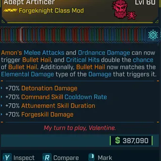 Max Skill Tree Modded Amon Class mod (Level 60/50/Level 1)