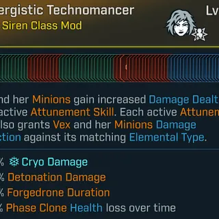 Max Skill Tree Modded Siren Class mod (Level 50/Level 1)