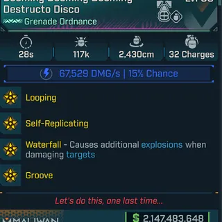 Borderlands 4 Modded Infinite Damage Grenade Ordnance 